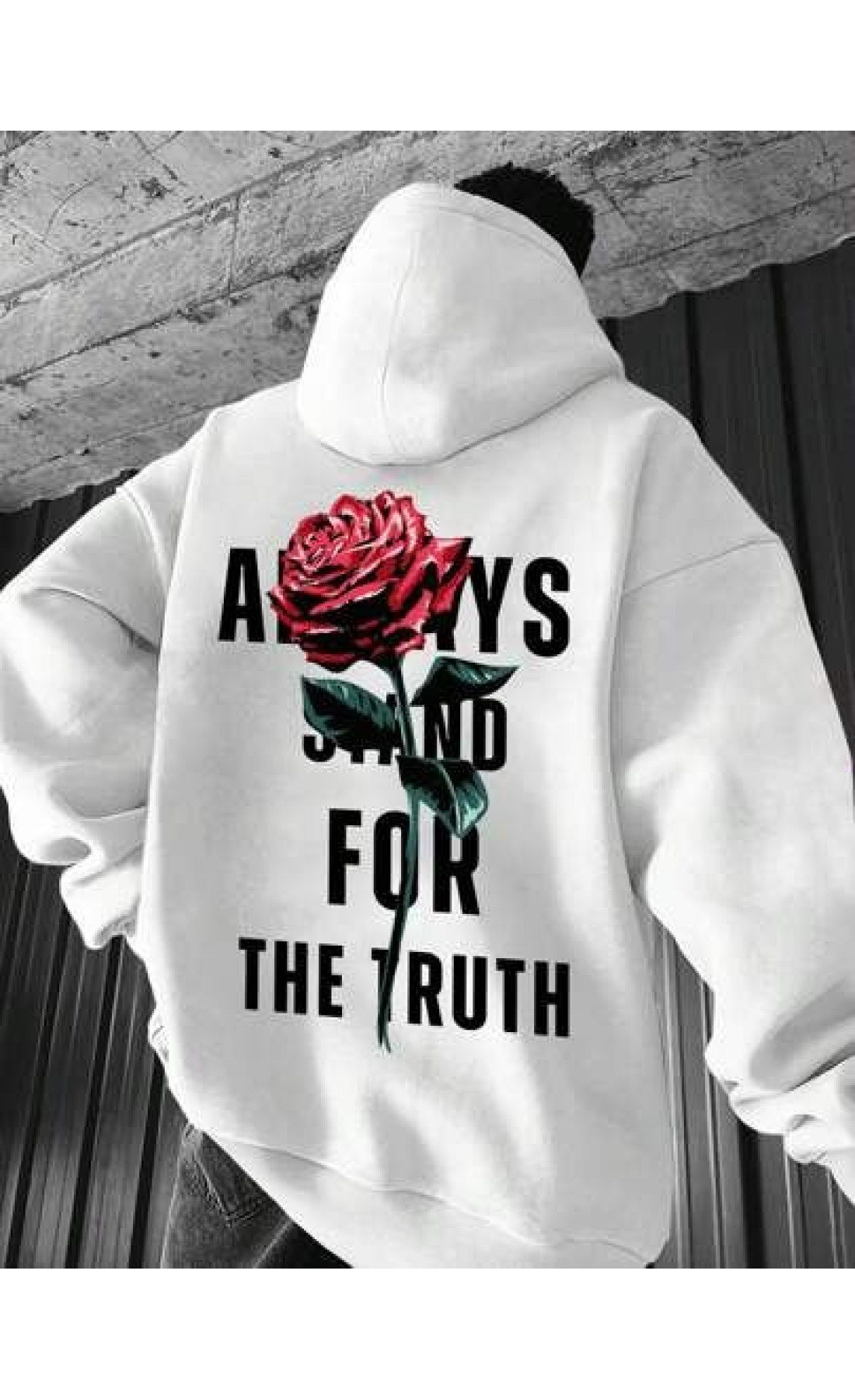 Біле чоловіче  оверсайз худі з трендовим дизайном