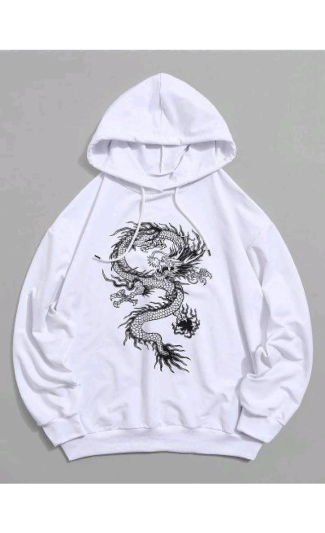 Біле чоловіче  оверсайз худі з трендовим дизайном