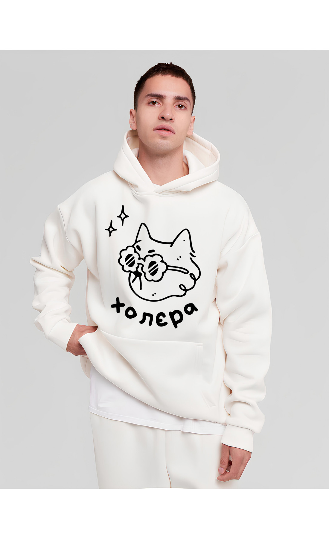 Худі з дтф на флісі оверсайз унісекс теплий