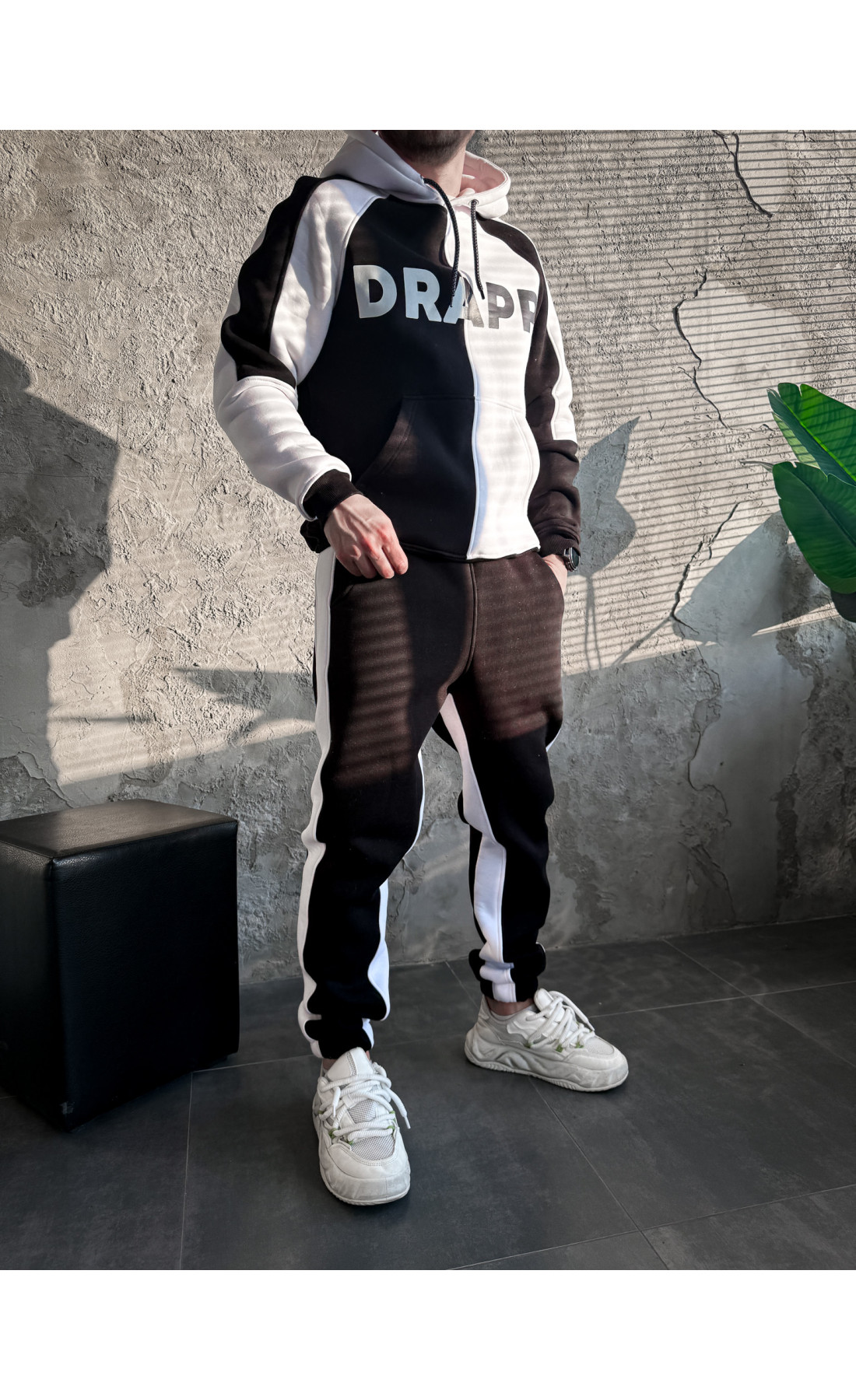 Спортивний костюм утеплений стильний худі штани з принтом осінь зима