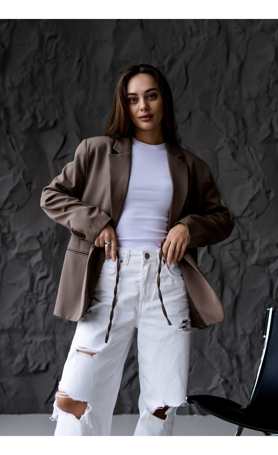 Жакет жіночий стильний модний осінь  вільна посадка