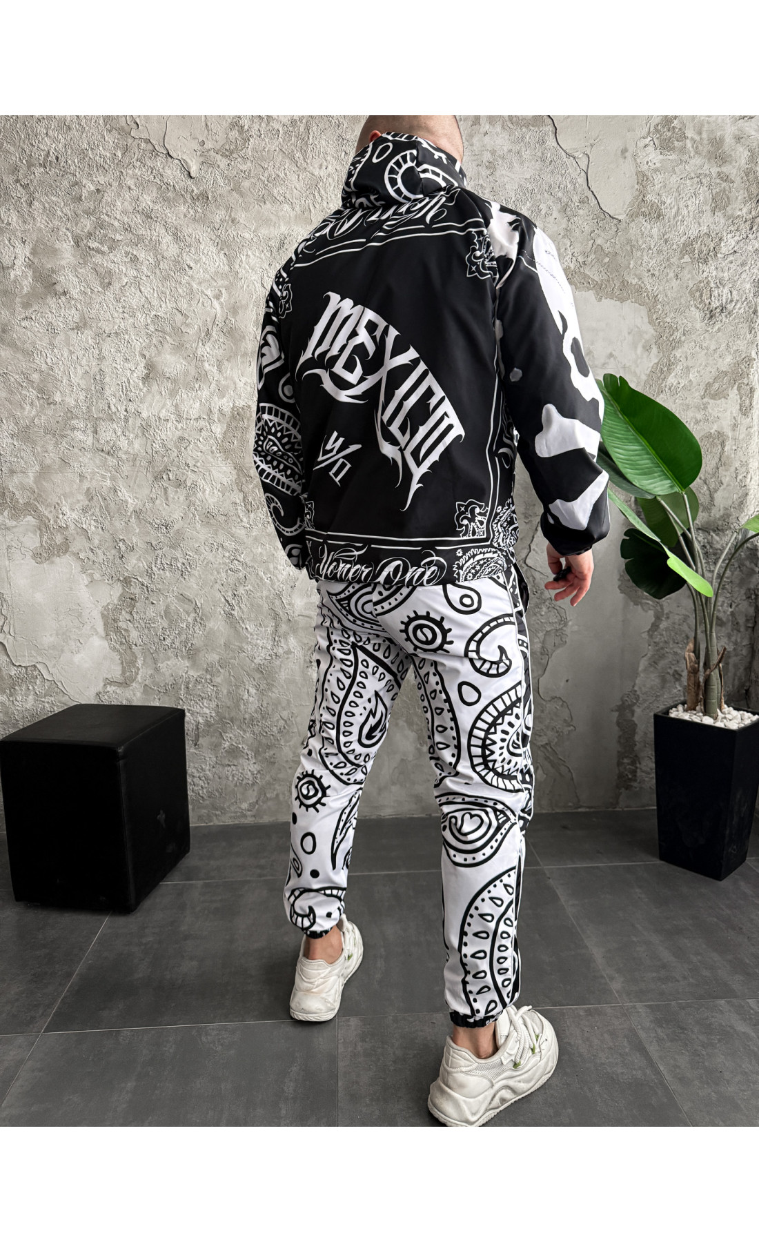 Костюм анорак джогери стильний принтований осінь зима