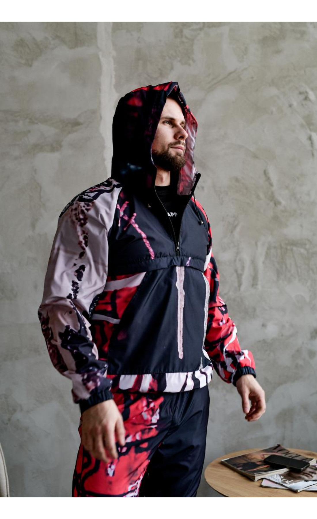 Костюм анорак джогери стильний принтований осінь зима