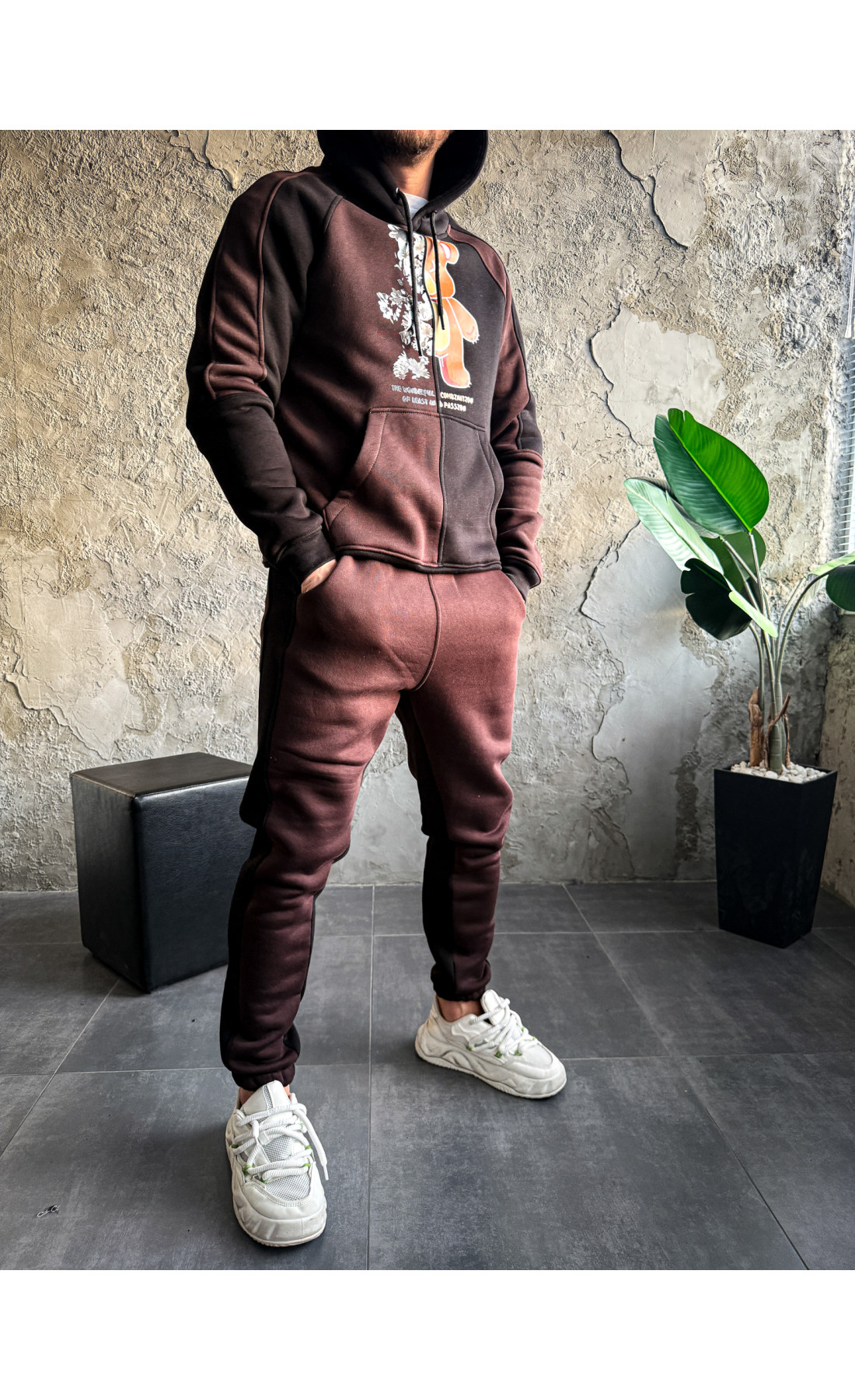 Спортивний костюм утеплений стильний два кольори сезон осінь зима  drapp