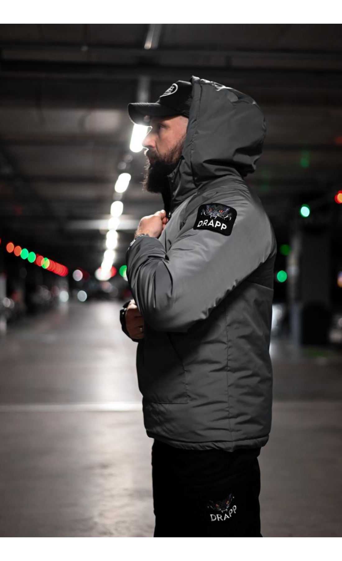 Анорак утеплений з патчем зима осінь модний стильний  драпп