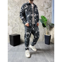 Костюм сорочка штани драпп drape стильтний модний осінь весна  структурний котон