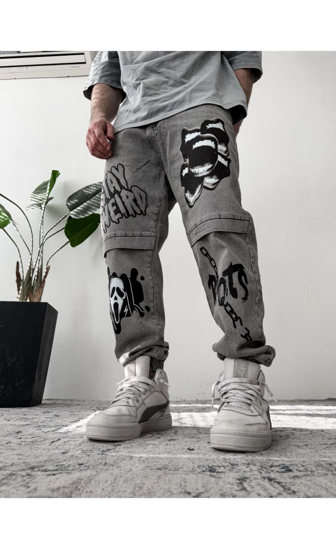 Джинси дтф чоловічі  джогери сірого кольори