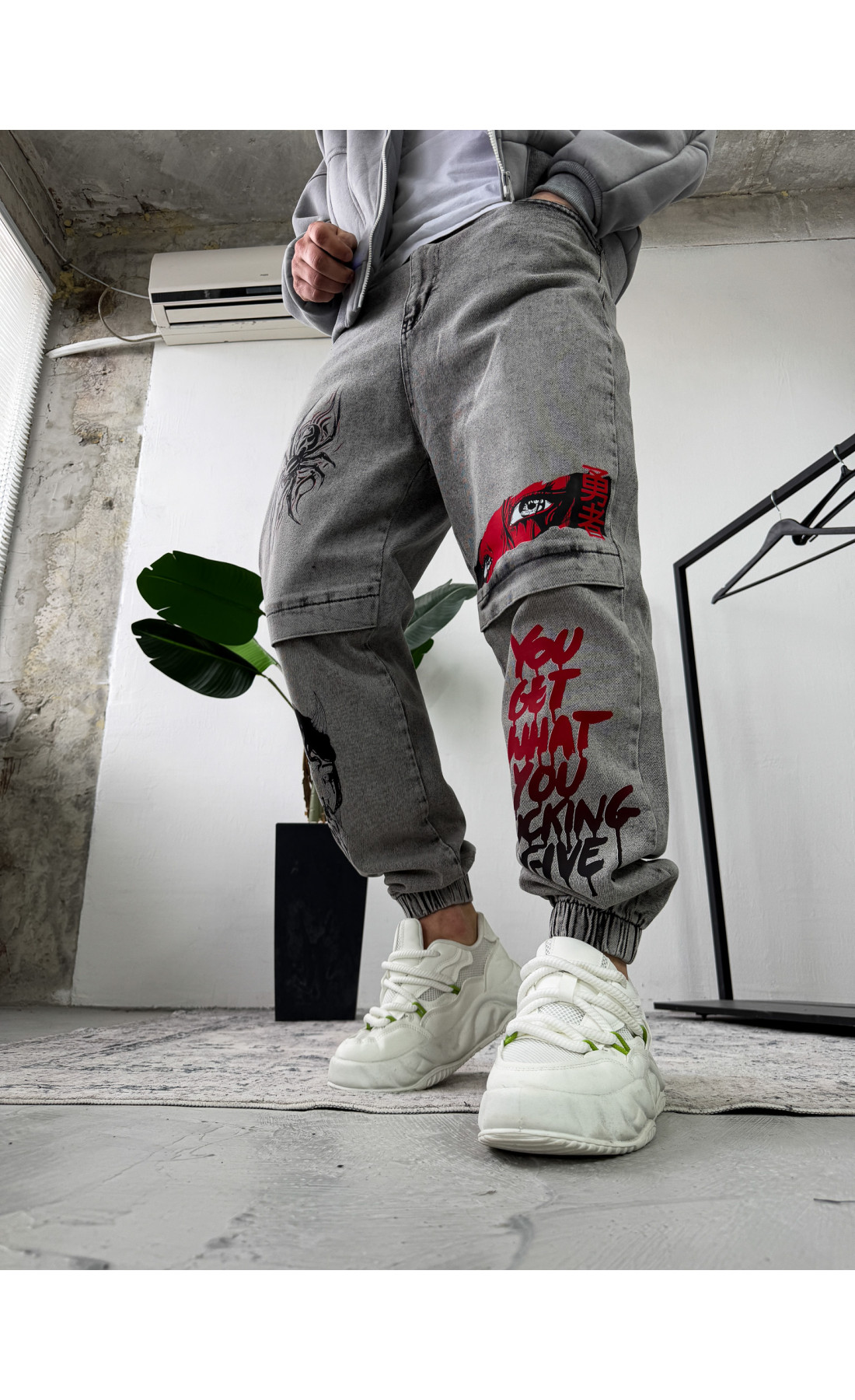 Джинси дтф чоловічі джокери  сірого кольору