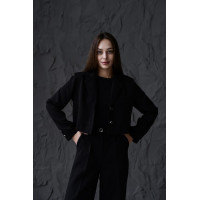 Класичний костюм жіночий стильний жакет штани костбмна тканина
