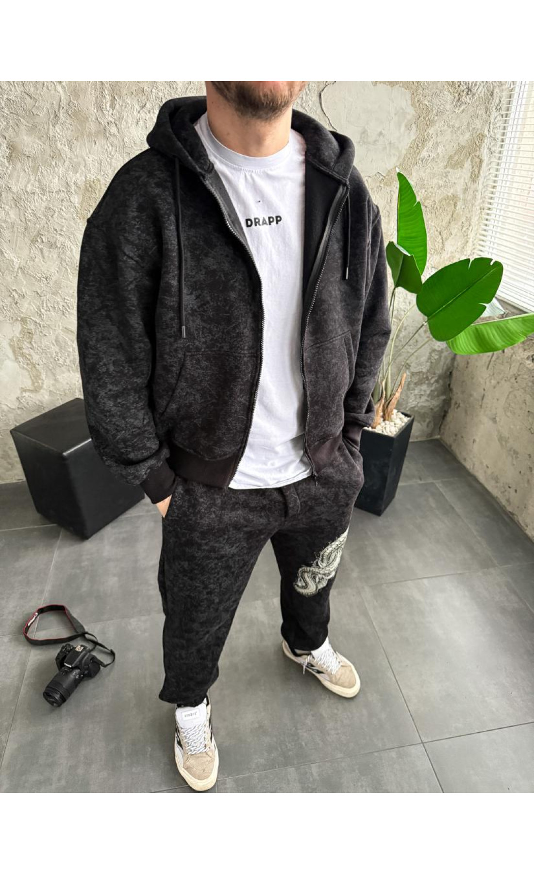 Костюм утеплений зіп худі штани drapp на флісі стильний
