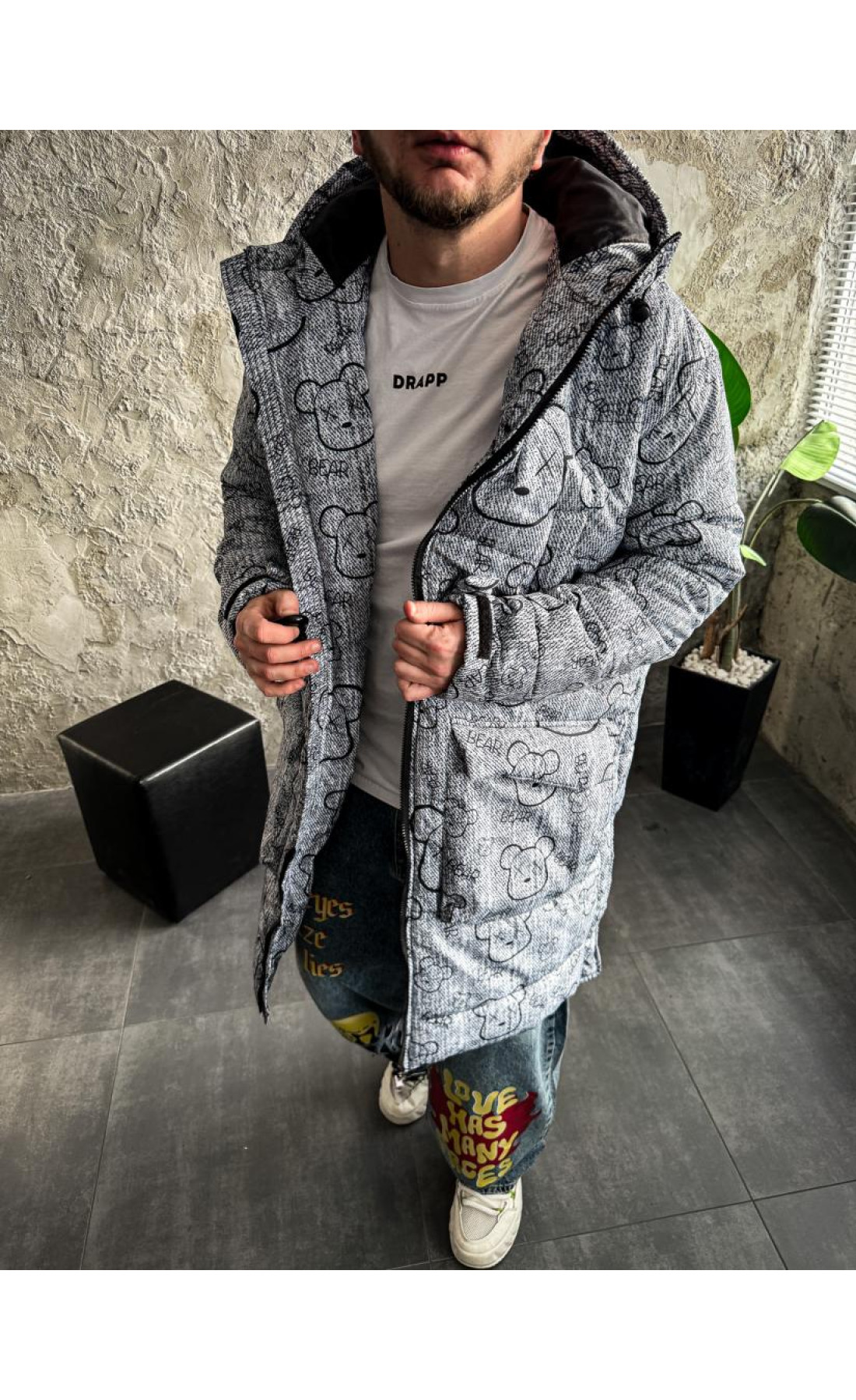 Куртка зимова з капюшоном чоловіча зима унісекс