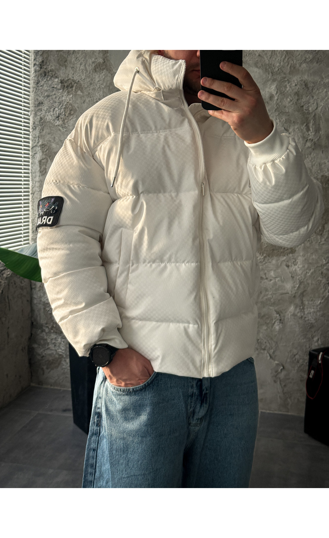 Пуховик з патчем драпп drapp стильний до - зима осінь теплий