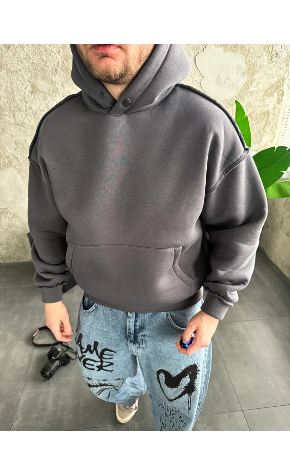 Худі на флісі драпп drapp   утеплене  зима