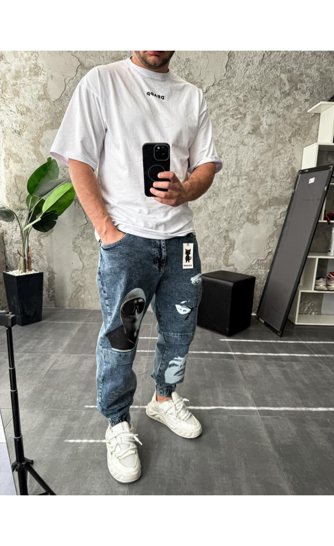 Джинси з принтом   вільні чоловічі