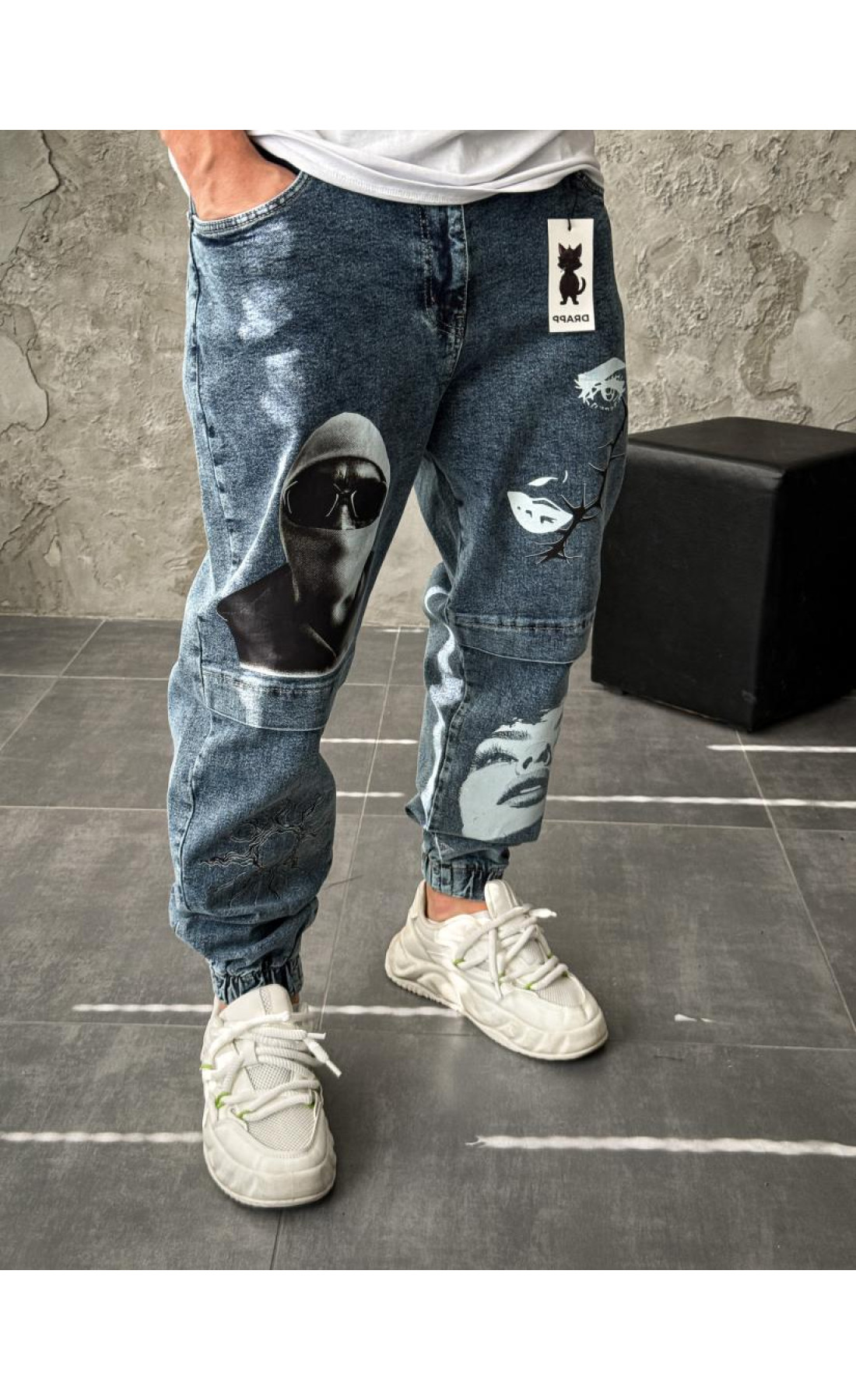 Джинси з принтом   вільні чоловічі