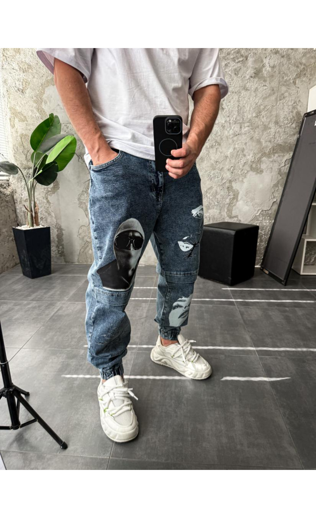 Джинси з принтом   вільні чоловічі