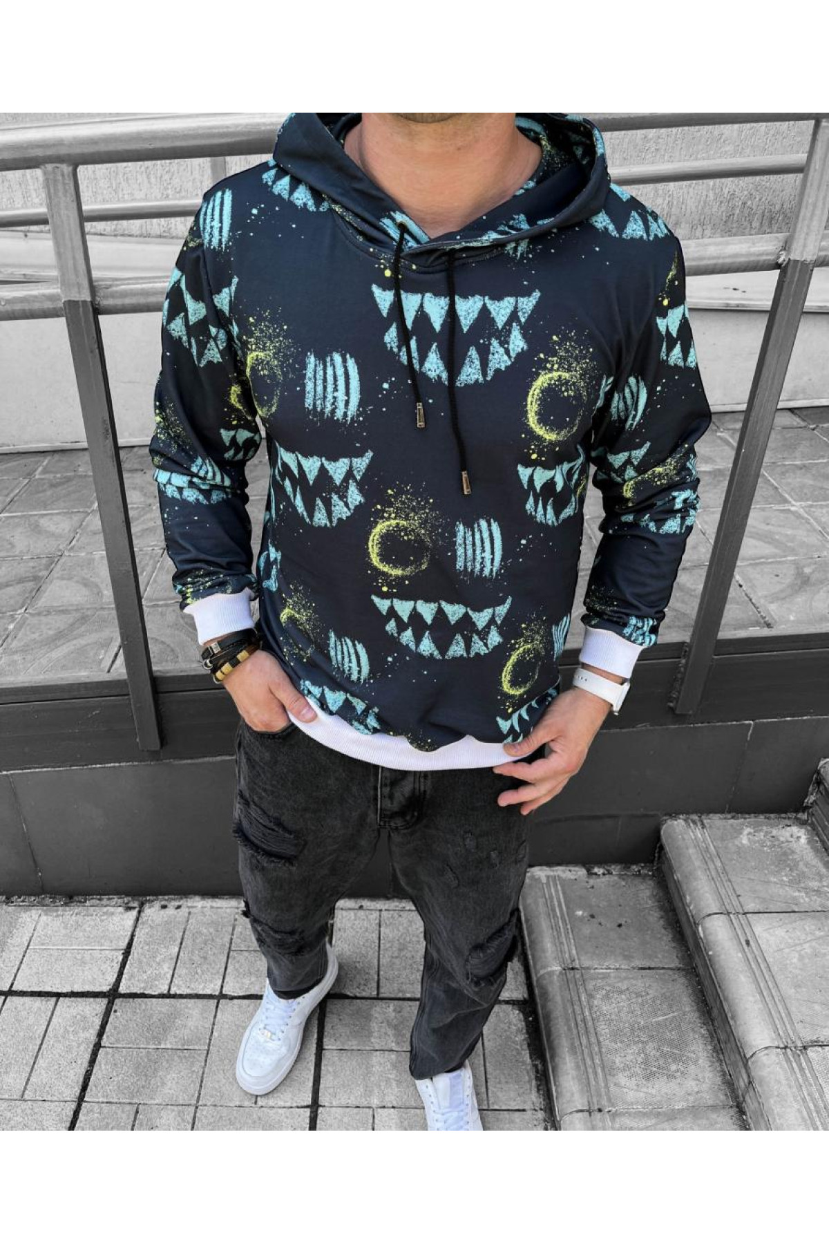 Худі чоловіче весна літо осінь принт трикотаж