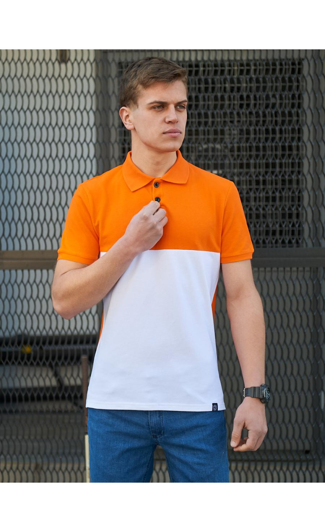 Футболка Polo BEZET Young orange / white .'