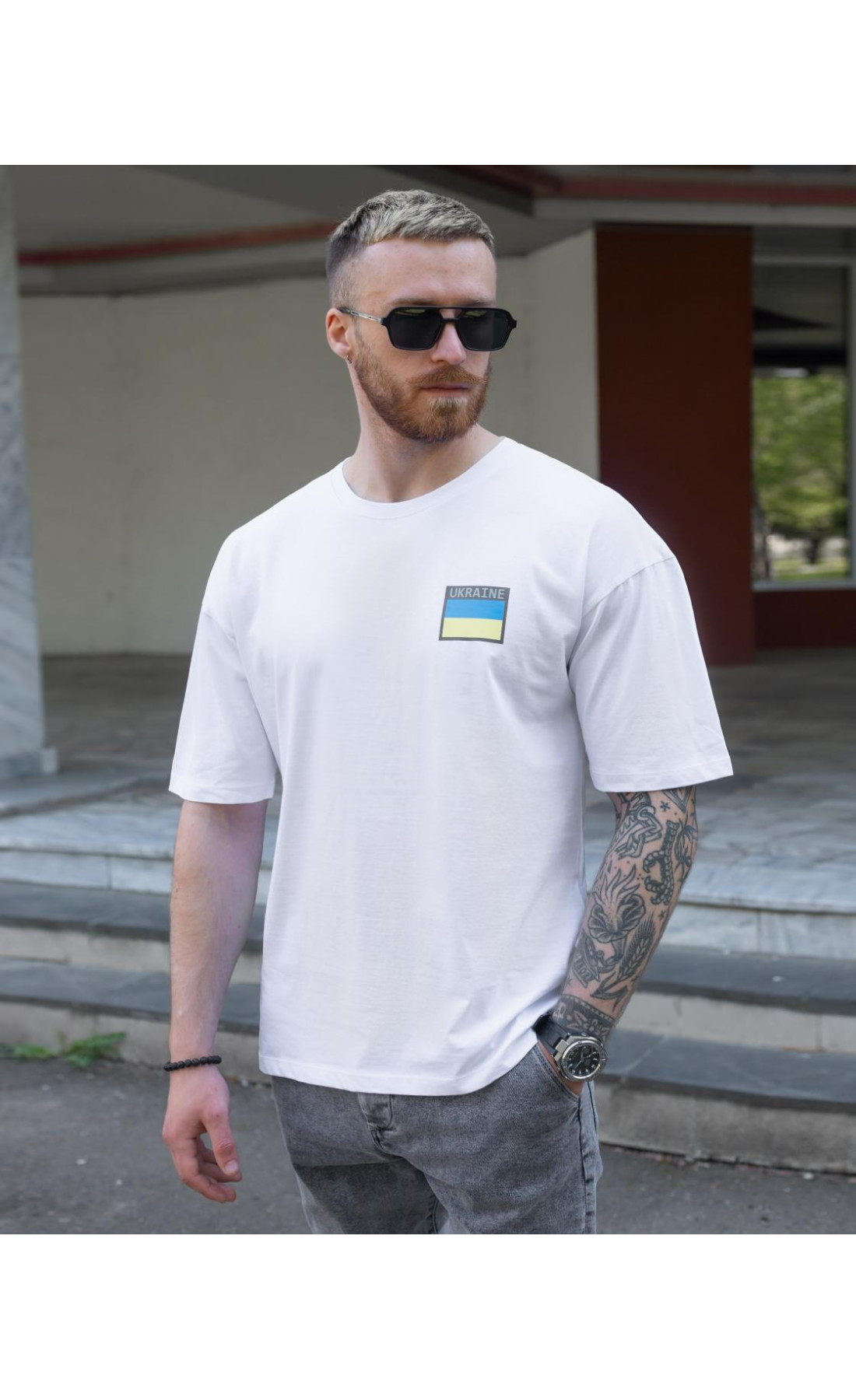 Футболка oversize BEZET Україна білий