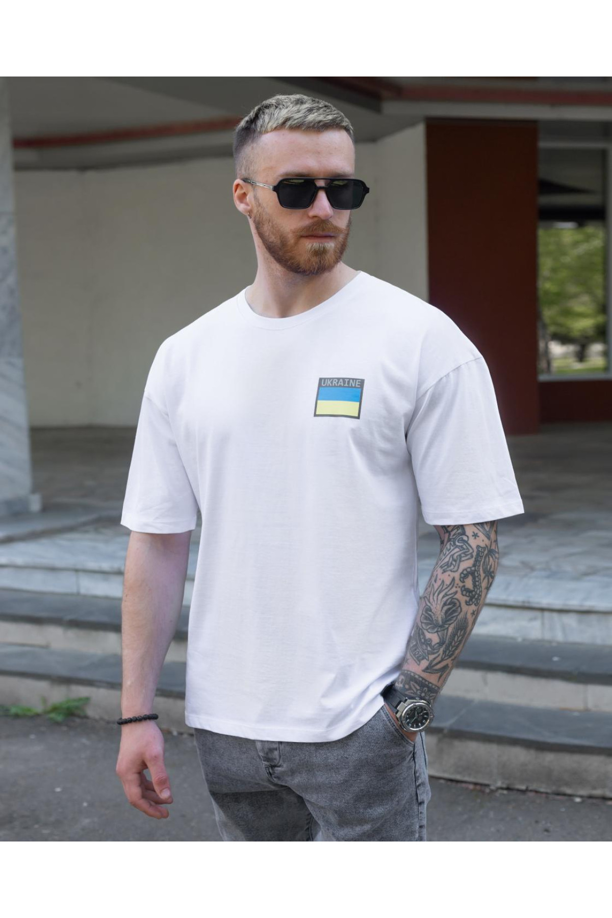 Футболка oversize BEZET Україна білий