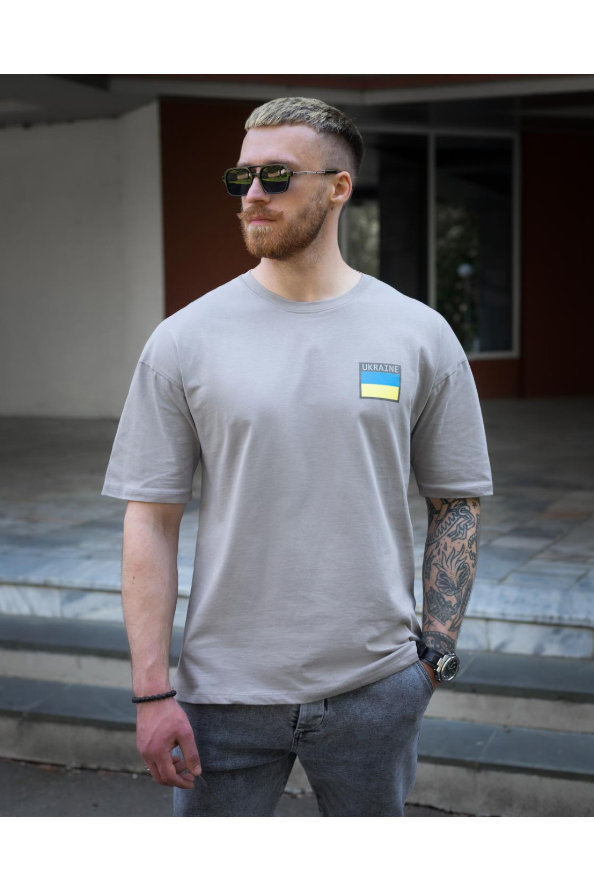 Футболка oversize BEZET Україна сірий