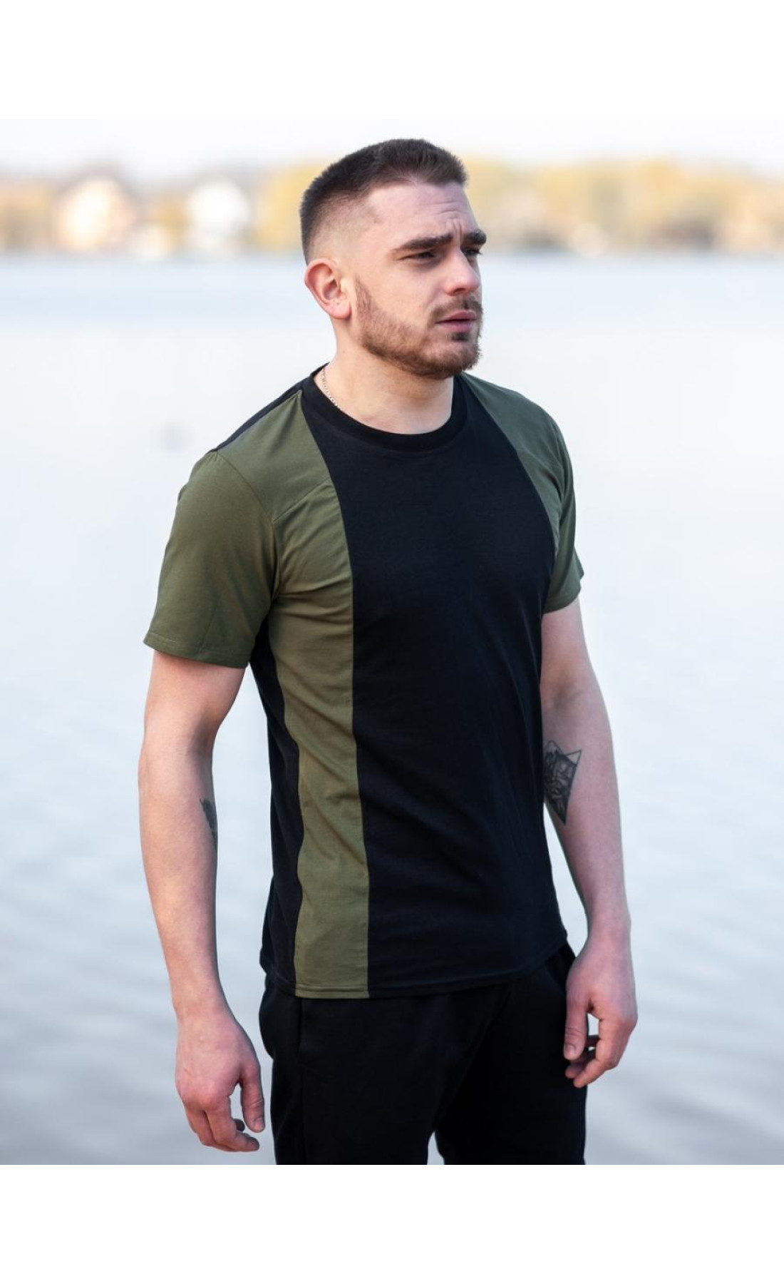 Футболка BEZET avant-garde black / khaki'
