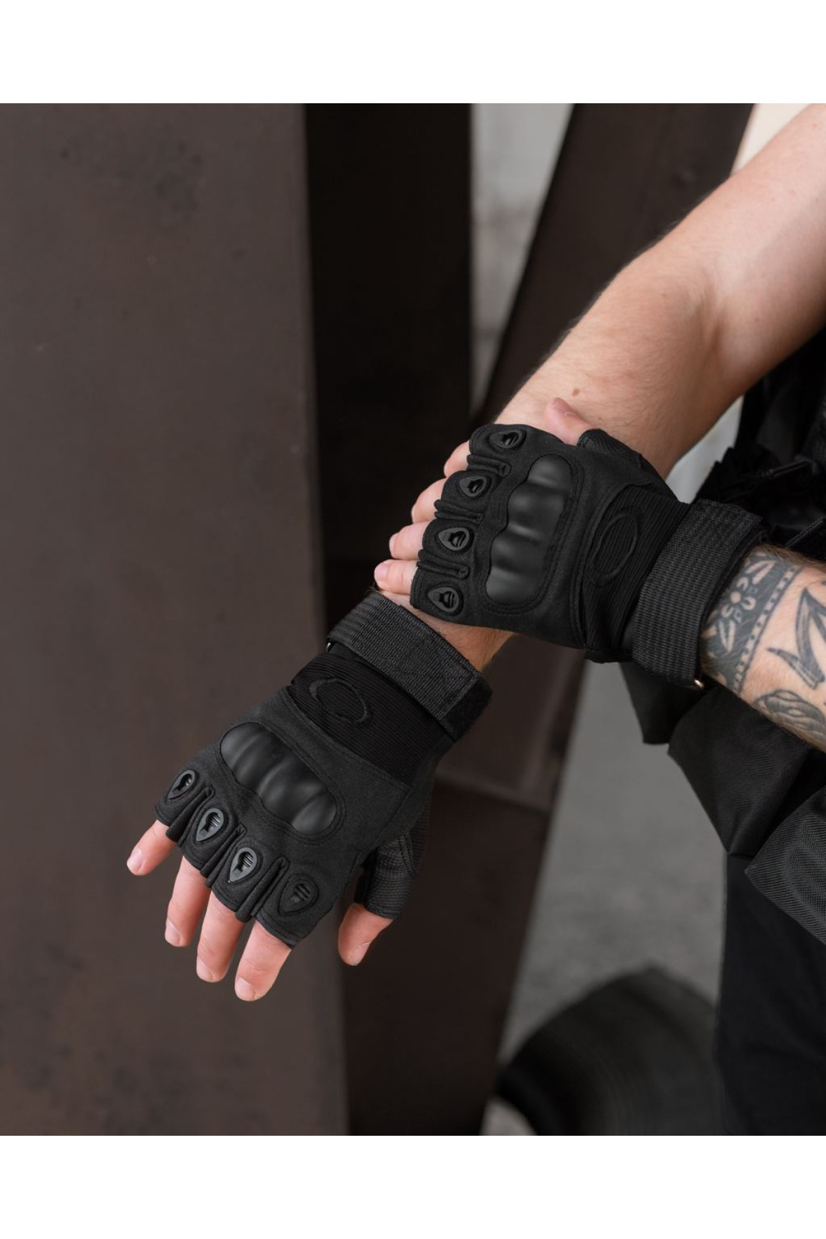 Рукавиці короткі обрізні тактичні BEZET чорні