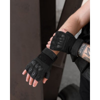 Рукавиці короткі обрізні тактичні BEZET чорні