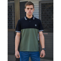 Футболка Polo BEZET Original black / khaki .'