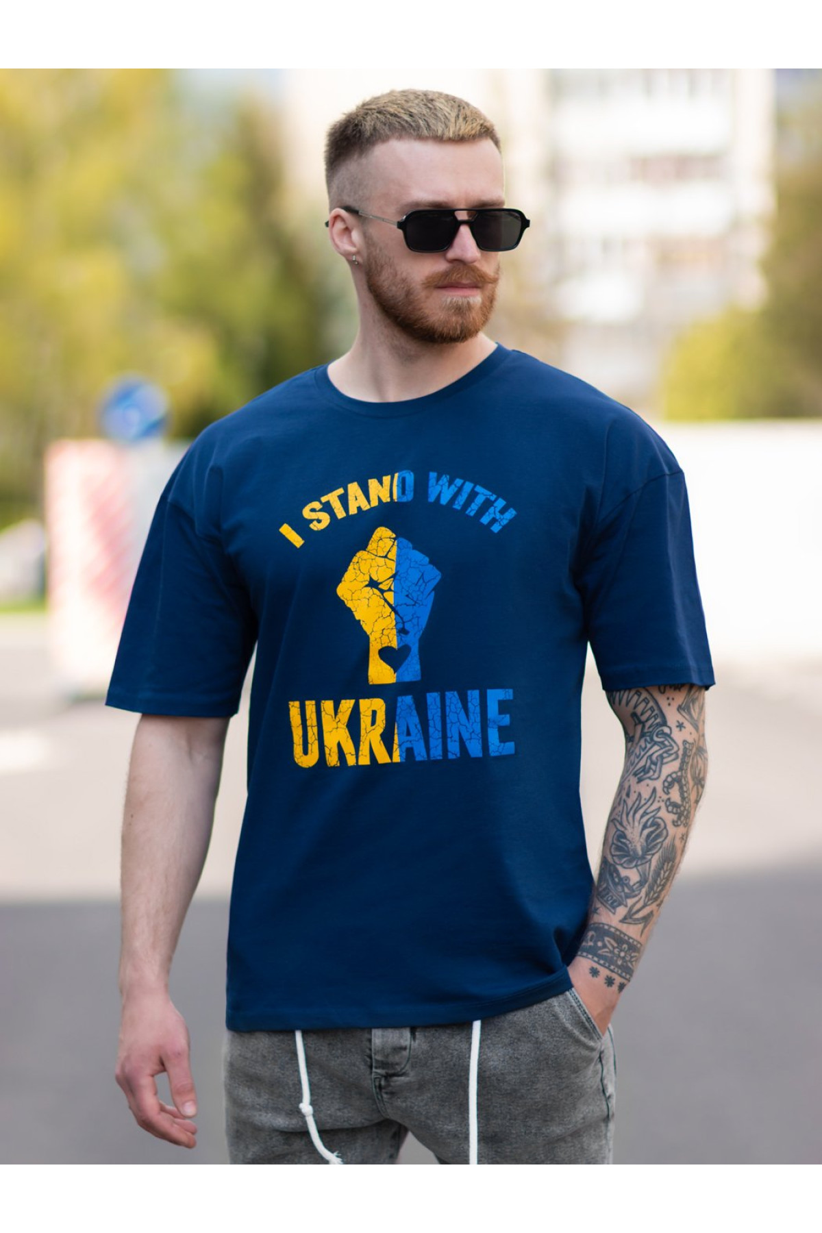 Футболка oversize BEZET tand синій