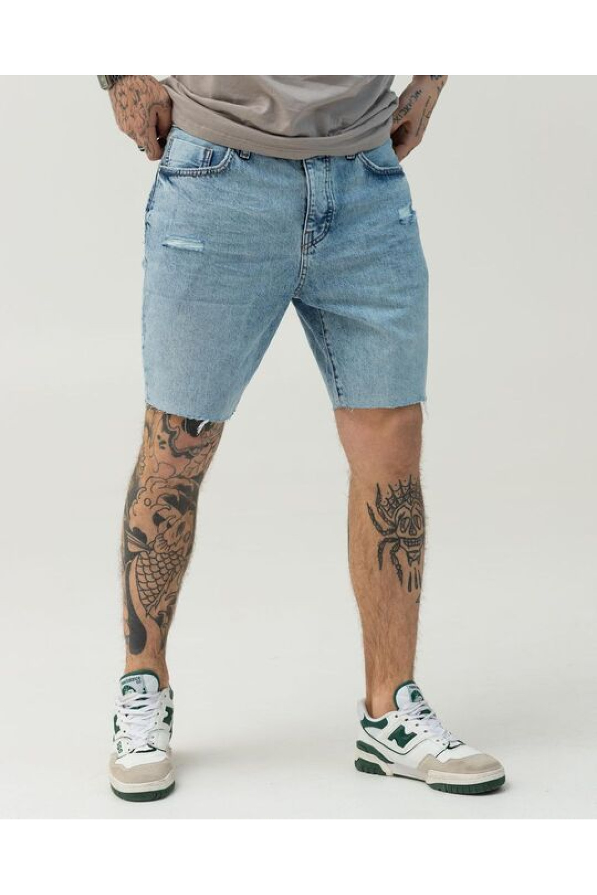 Блакитні джинсові шорти BEZET з потертостями