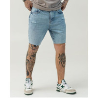 Блакитні джинсові шорти BEZET з потертостями