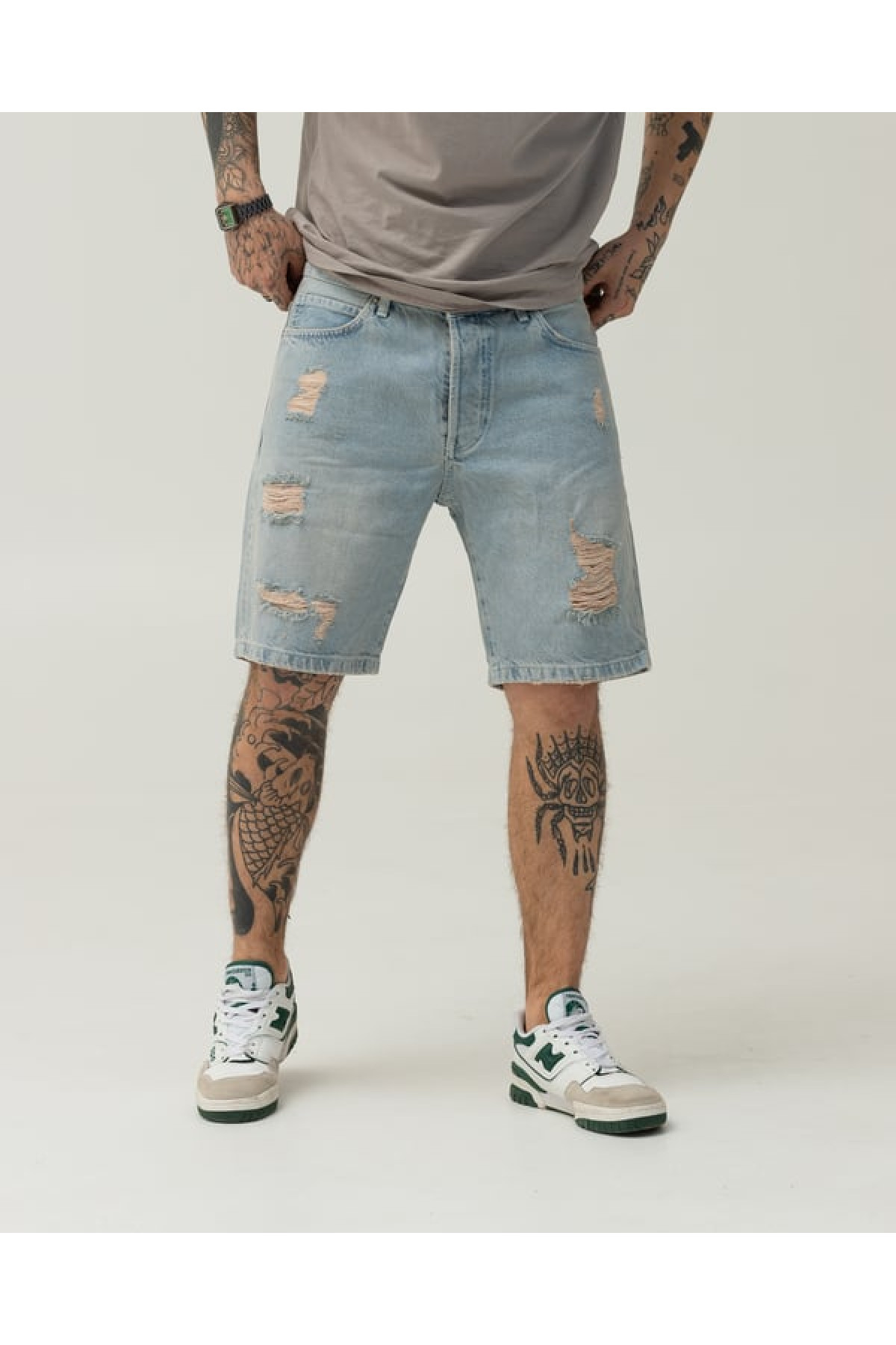 Блакитні джинсові шорти BEZET з перфорацією