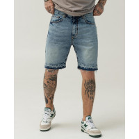 Сині базові джинсові шорти BEZET з обрізаними краями