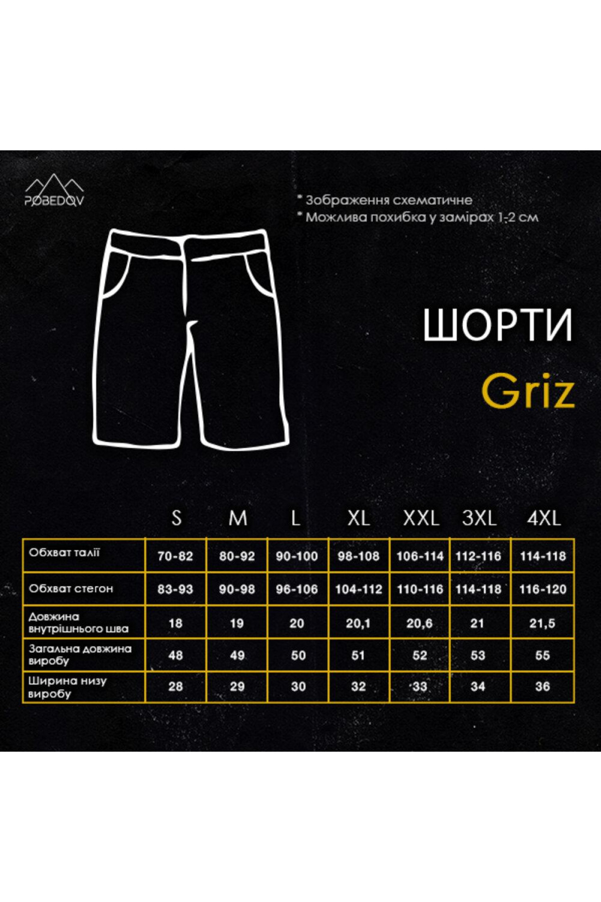 Шорти Pobedov Griz Темно-сірий