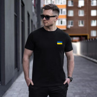 Футболка Pobedov Peremoga - наклейка Прапорець Чорний