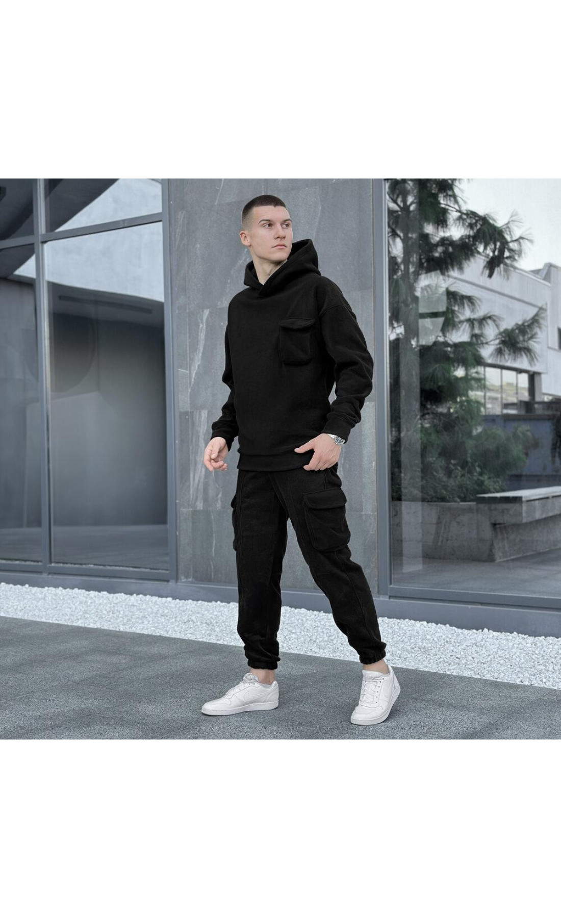 Чоловічий спортивний костюм Pobedov Winter Чорний