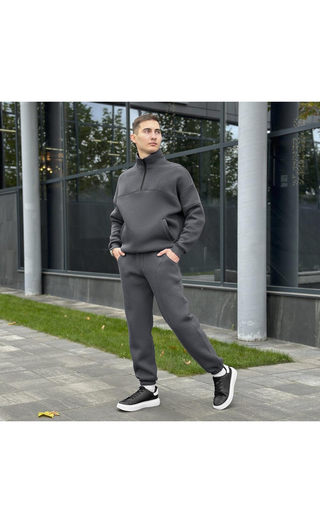 Чоловічий спортивний костюм Pobedov Grand ЗИМА Темно-сірий