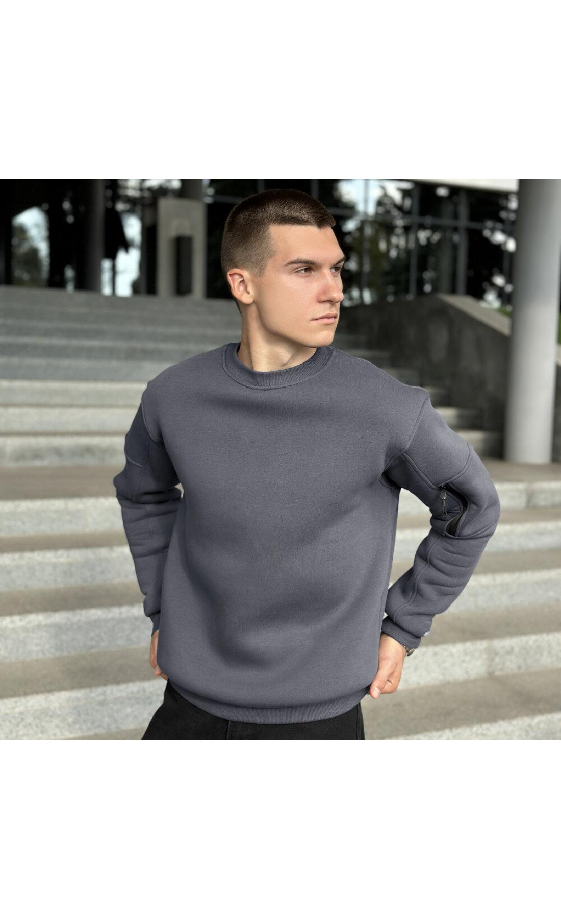 Світшот Pobedov Apex Темно-сірий