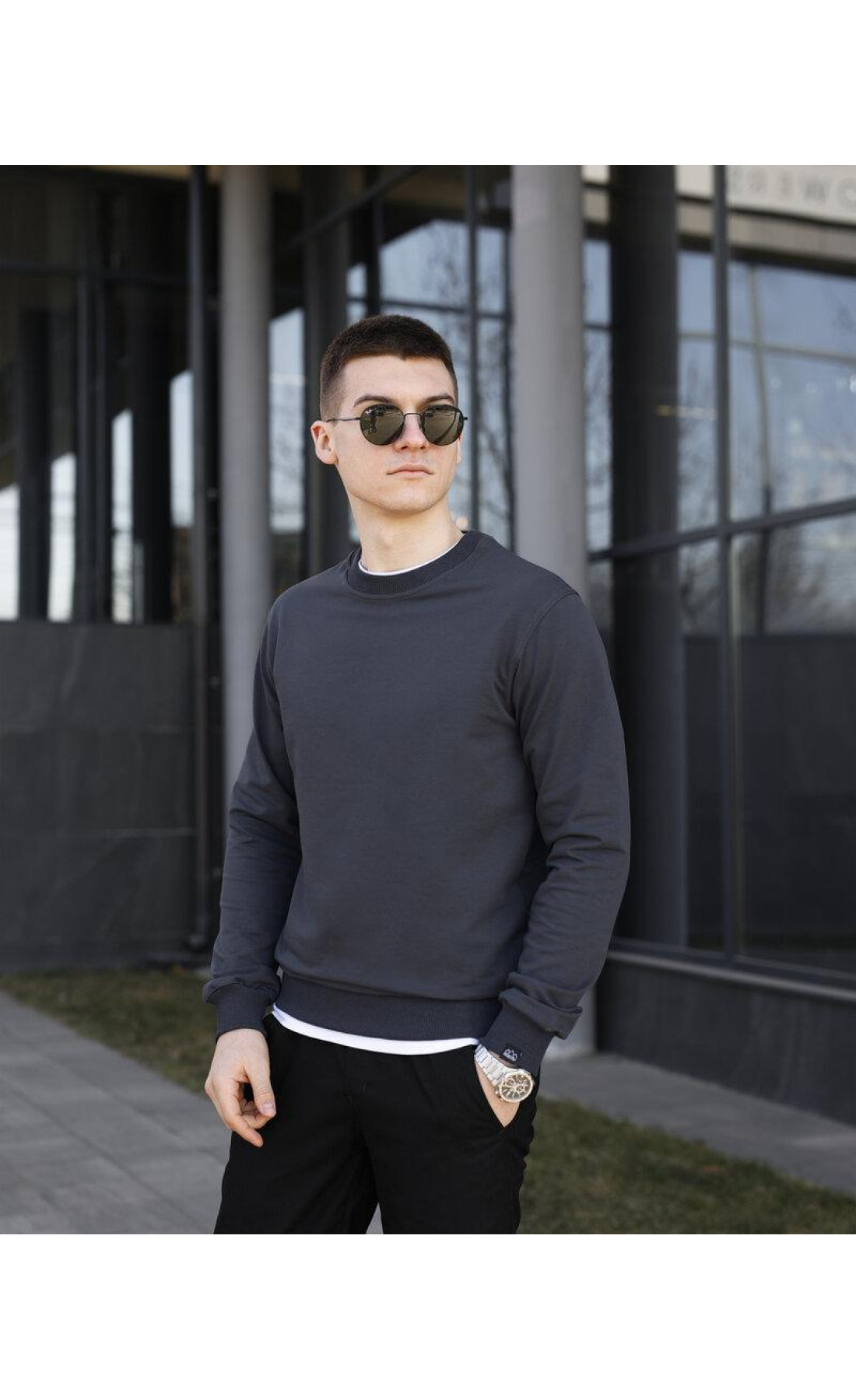 Світшот Pobedov  Темно-сірий