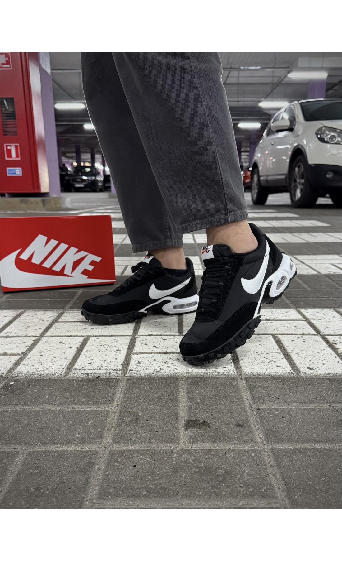 Чоловічі кросівки  Термо кросівки nike air max vaffle (чорно-білі) (6658-4)