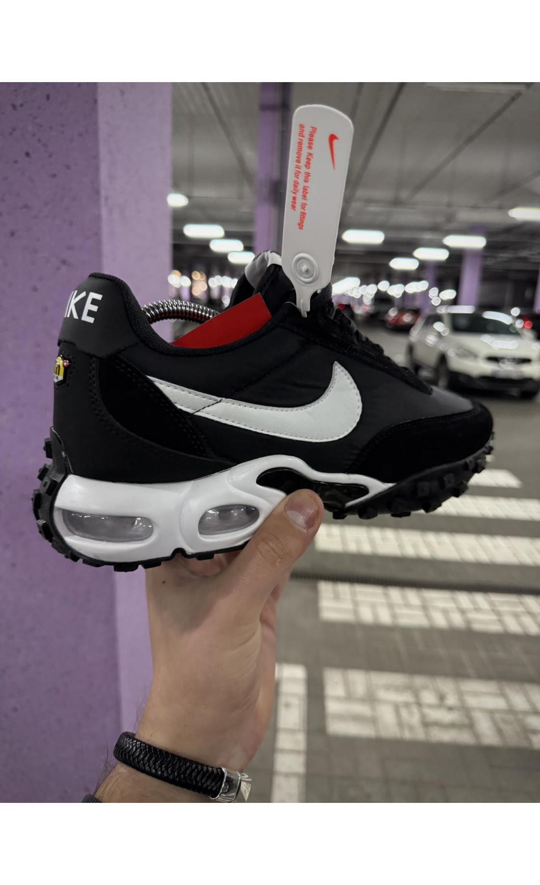 Чоловічі кросівки  Термо кросівки nike air max vaffle (чорно-білі) (6658-4)