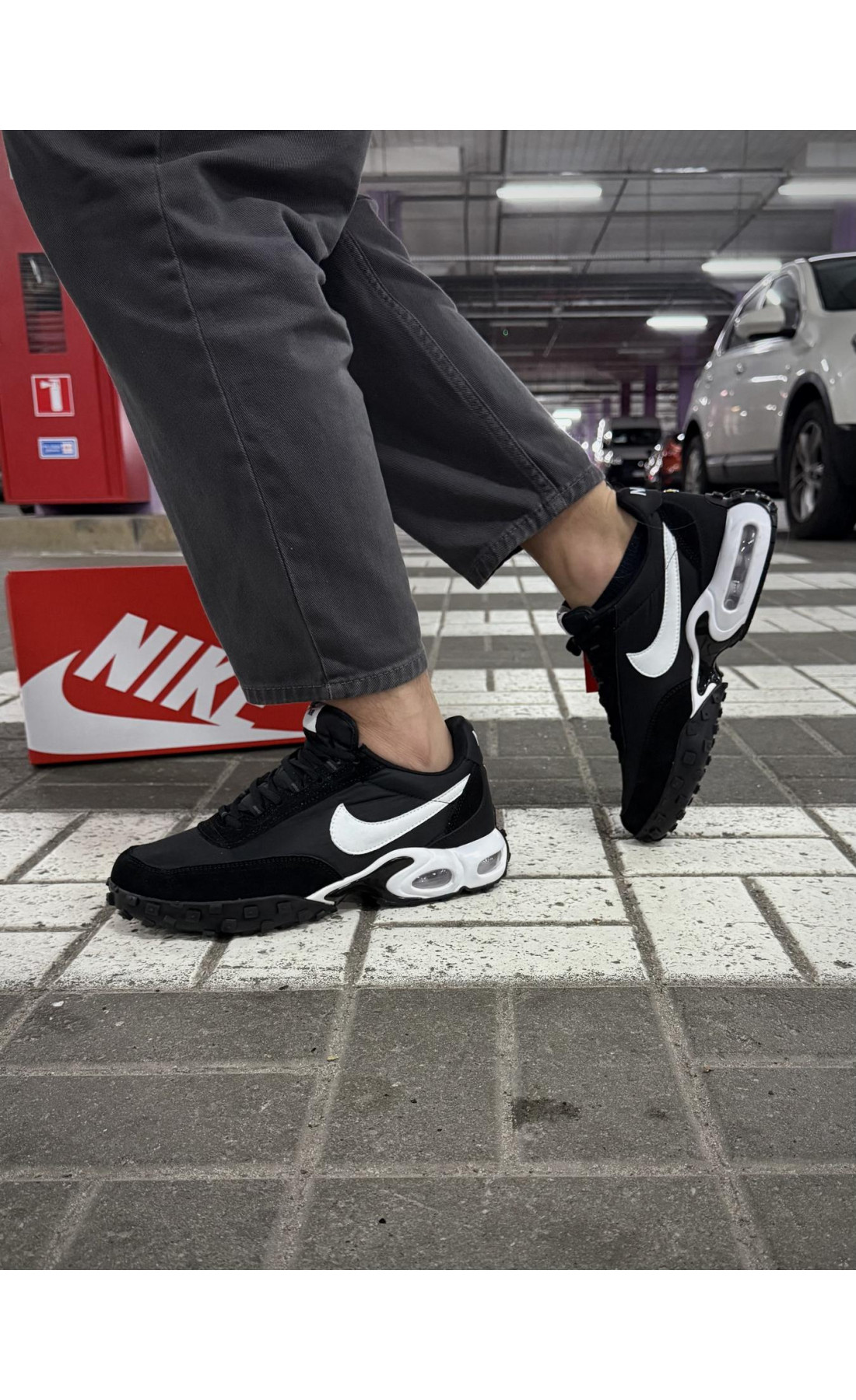 Чоловічі кросівки  Термо кросівки nike air max vaffle (чорно-білі) (6658-4)