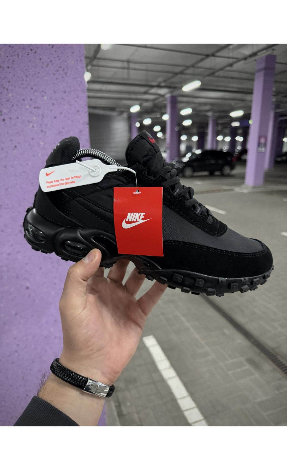 Чоловічі кросівки  Термо кросівки nike air max vaffle (чорні) (6658-1)