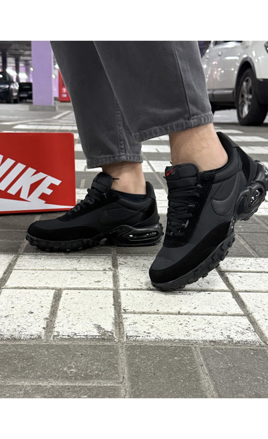 Чоловічі кросівки  Термо кросівки nike air max vaffle (чорні) (6658-1)