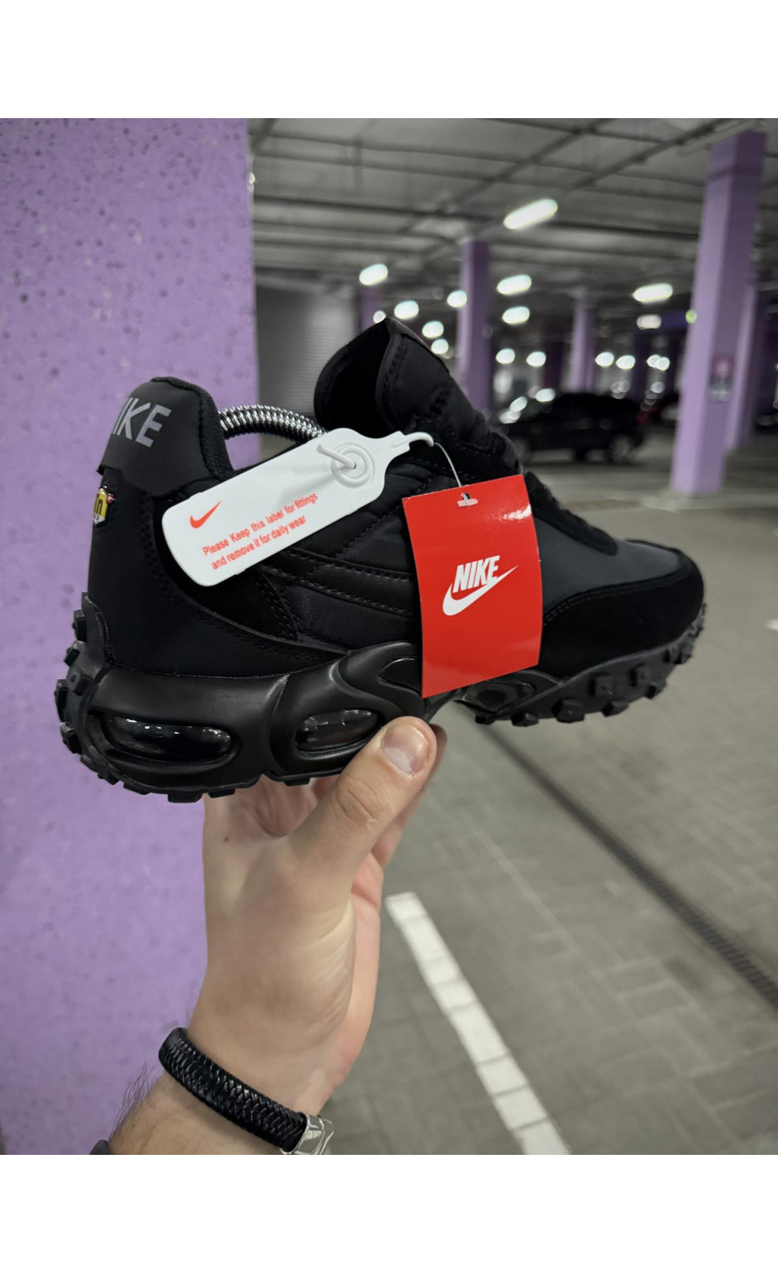 Чоловічі кросівки  Термо кросівки nike air max vaffle (чорні) (6658-1)