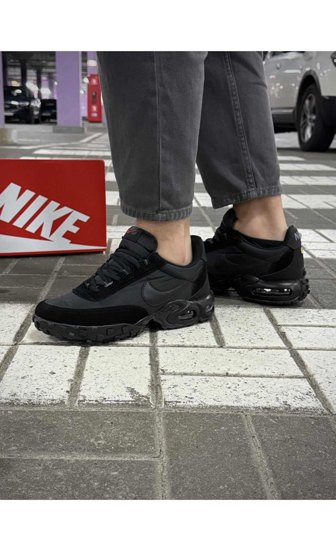 Чоловічі кросівки  Термо кросівки nike air max vaffle (чорні) (6658-1)