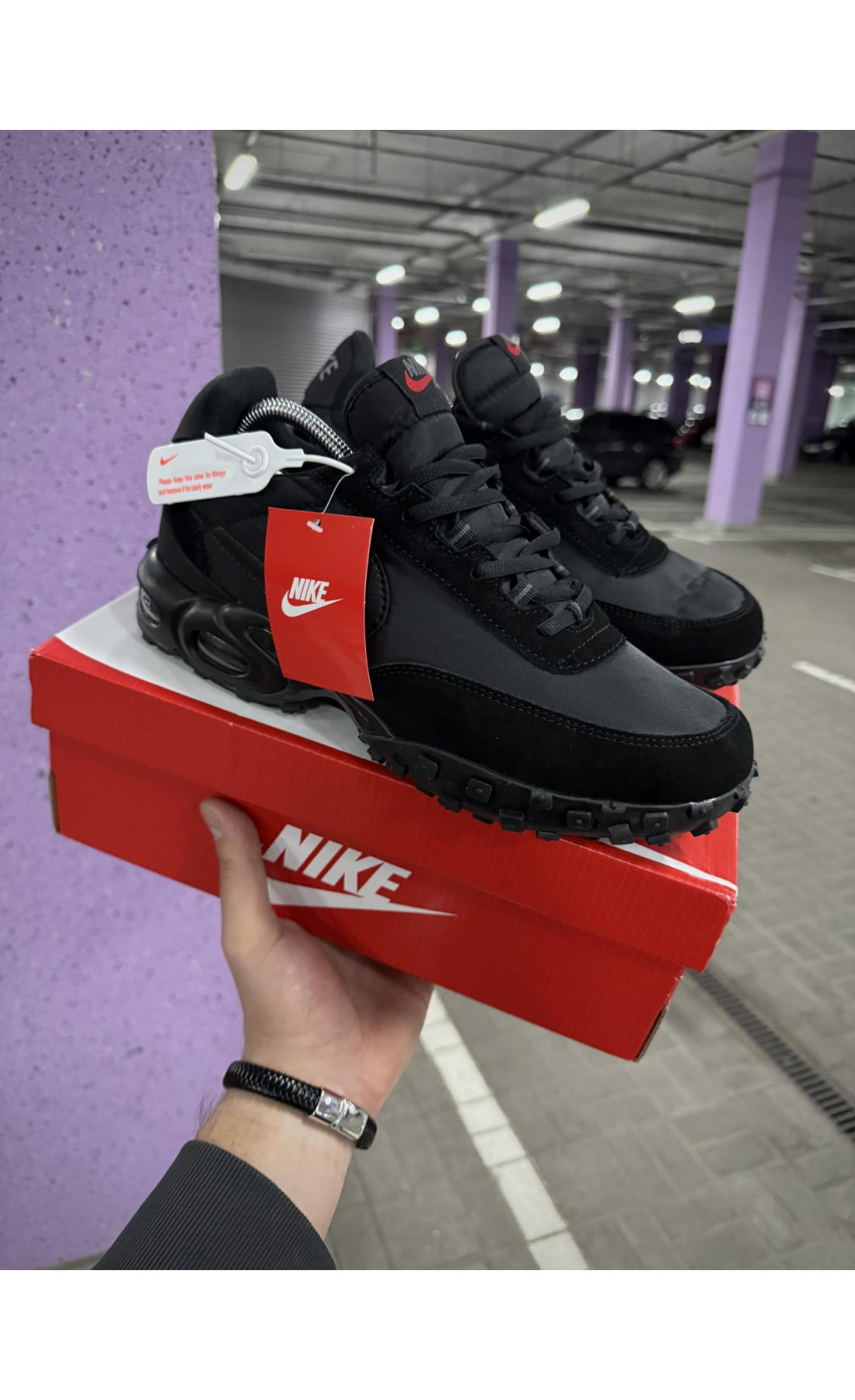 Чоловічі кросівки  Термо кросівки nike air max vaffle (чорні) (6658-1)