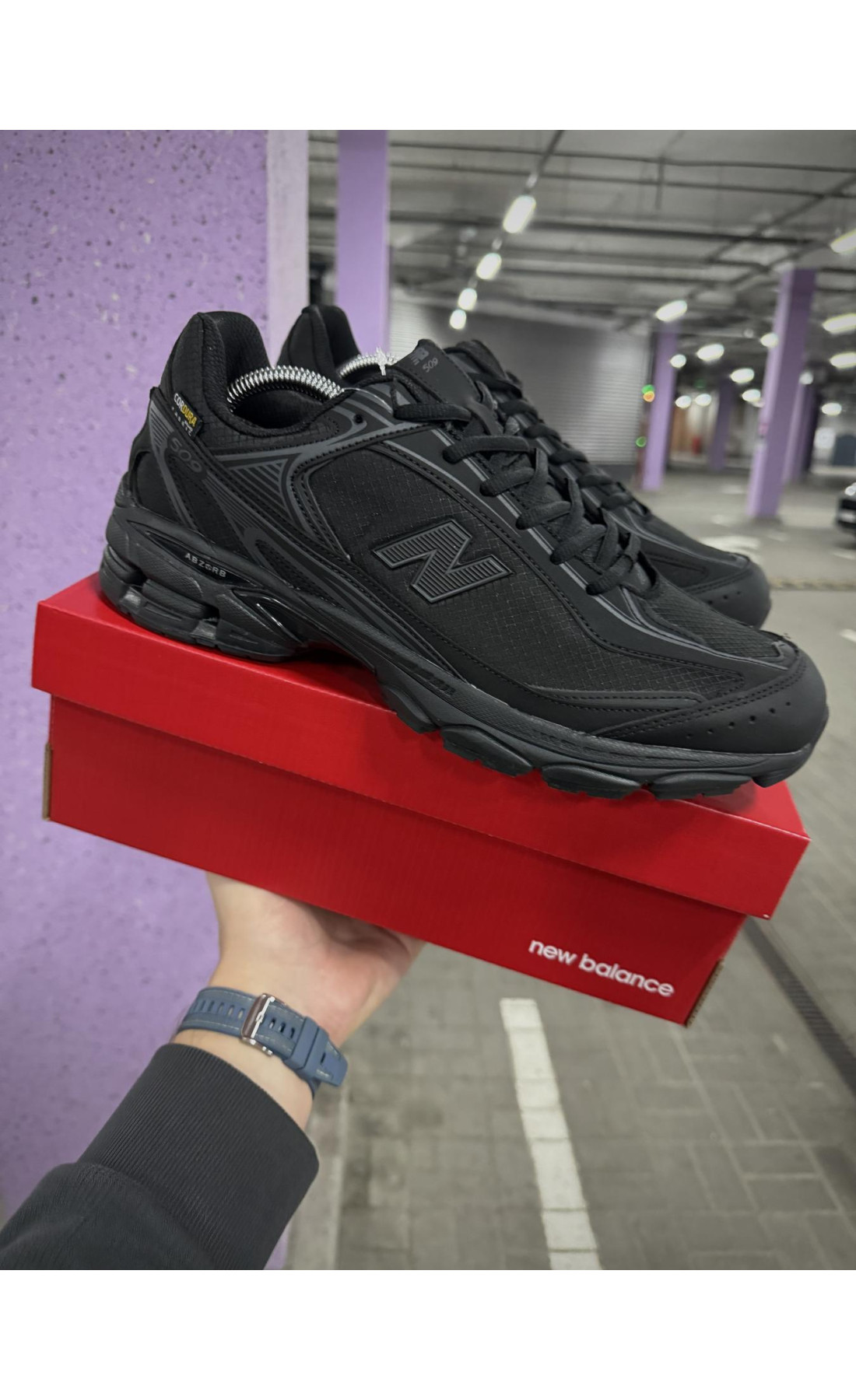 Чоловічі кросівки  Термо кросівки new balance waterproof gore tex (чорні) (7115-1)