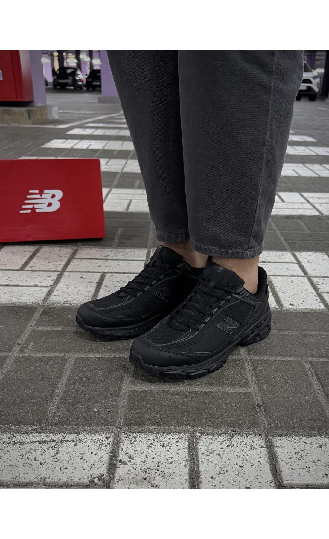 Чоловічі кросівки  Термо кросівки new balance waterproof gore tex (чорні) (7115-1)